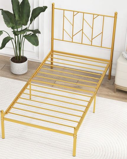 Giantex Metal Bed Frame with Victorian Style Headboard