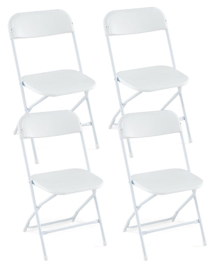 Giantex Folding Chair with Plastic Seat & Back, Heavy-Duty Metal Frame