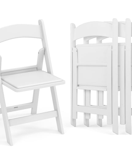 Giantex Folding Chairs with Padded Seat, All-Weather Resin Frame