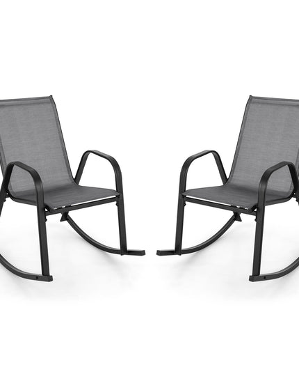 Giantex Outdoor Rocking Chairs , Patio Rocking Chairs w/Breathable Seat & Back