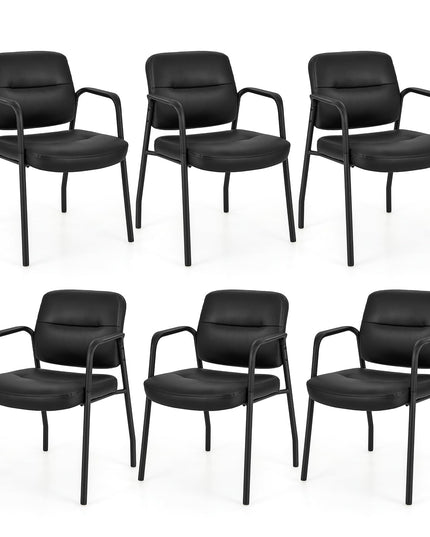 Giantex Waiting Room Chair Set - Upholstered Reception Chairs with Mixed PU Leather