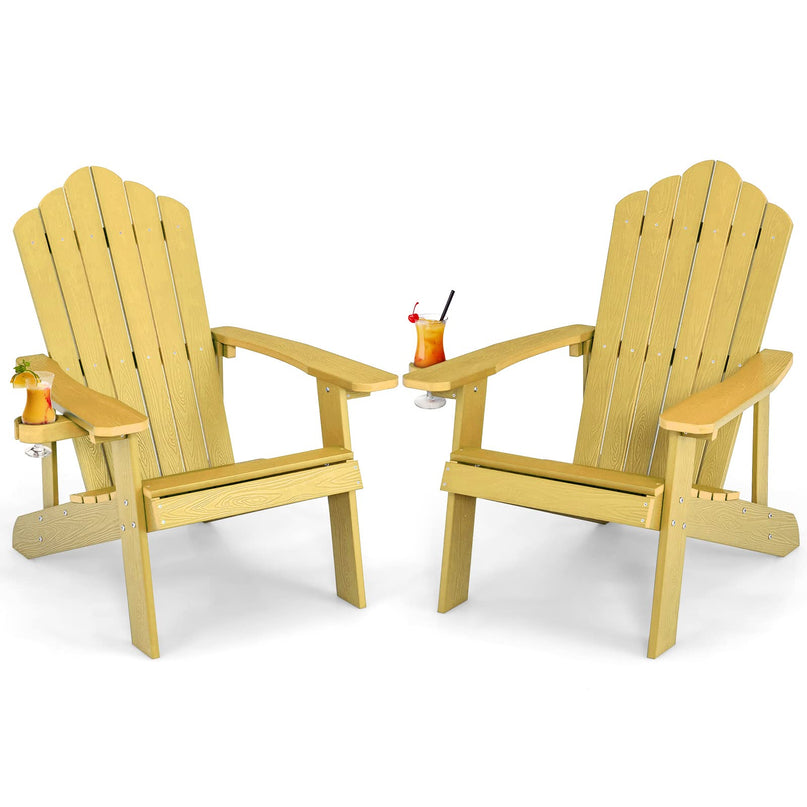Giantex Outdoor Adirondack Chair, Yellow