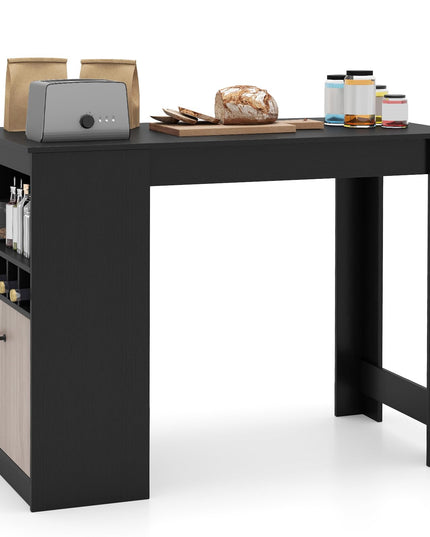 Giantex Counter Height Bar Table with Storage Cabinet