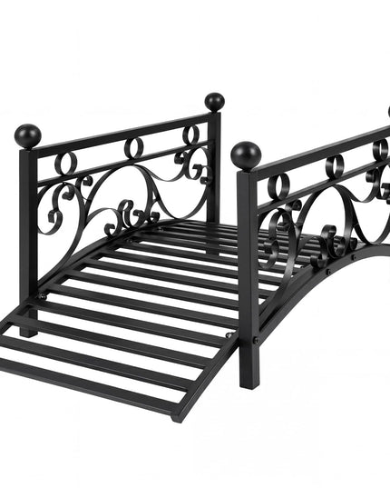 Giantex 3.3 FT Metal Garden Bridge with Powder-Coated Finish & Scrollwork Rails