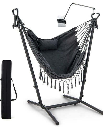 Giantex Hanging Swing with Stand - Hammock Chair with Phone Holder