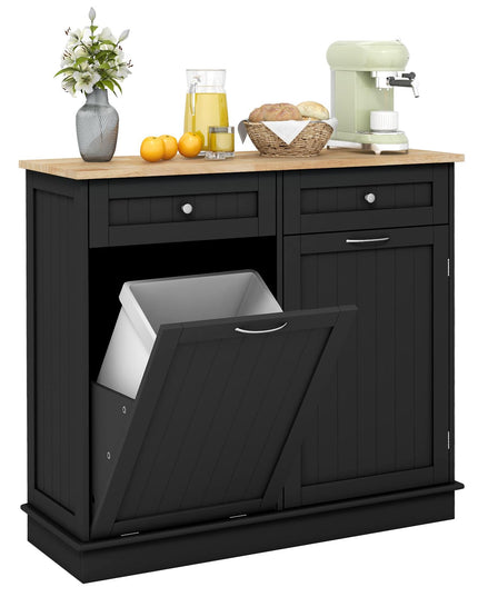 Giantex Kitchen Trash Cabinet, Kitchen Island with Tilt Out Garbage Bin