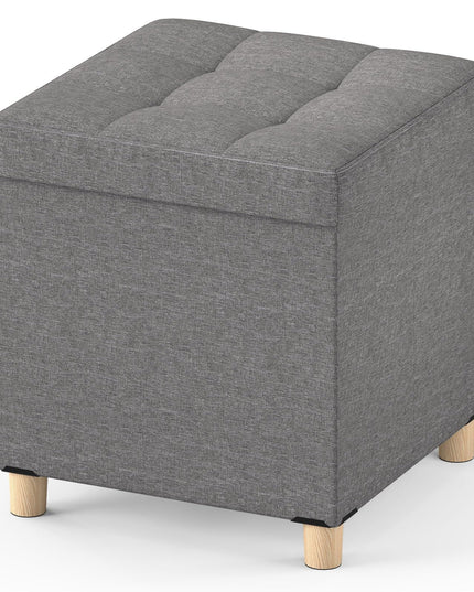 Giantex Small Storage Ottoman Cube with Tray Lid