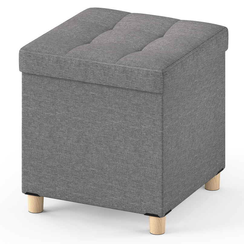 Giantex Small Storage Ottoman Cube with Tray Lid