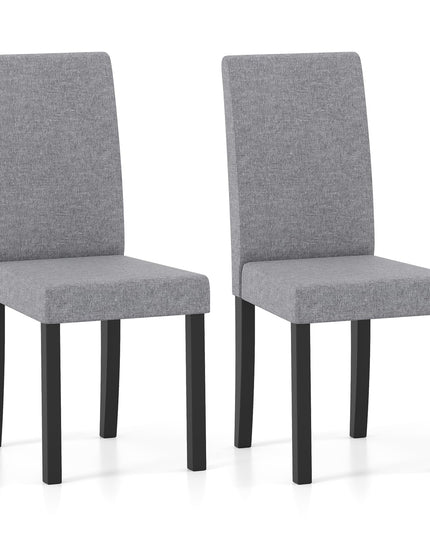 Giantex Upholstered Dining Chair Set of 2/4 with Rubber Wood Legs
