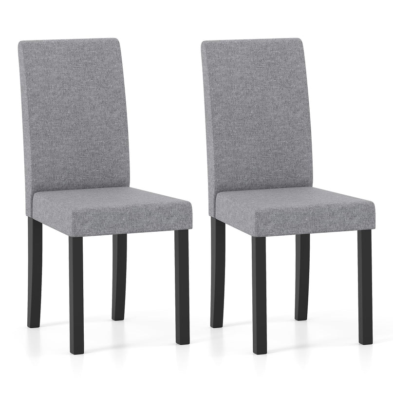 Giantex Upholstered Dining Chair Set of 2/4 with Rubber Wood Legs