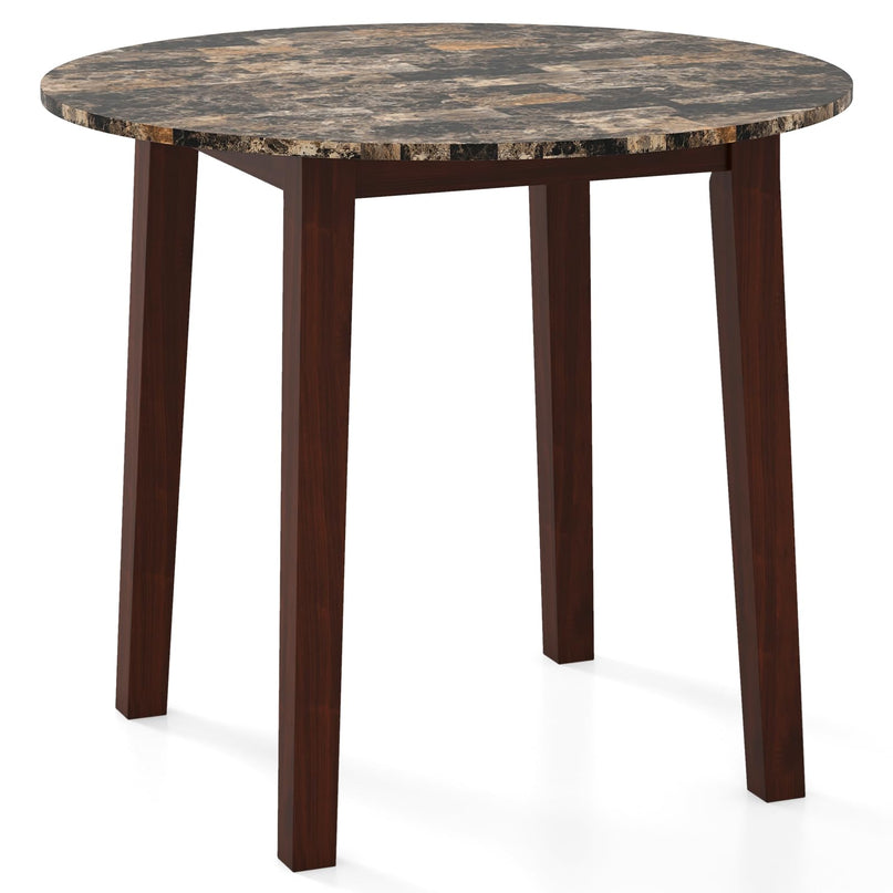 Giantex 35” Round Dining Table - Kitchen Table with Rubber Wood Legs