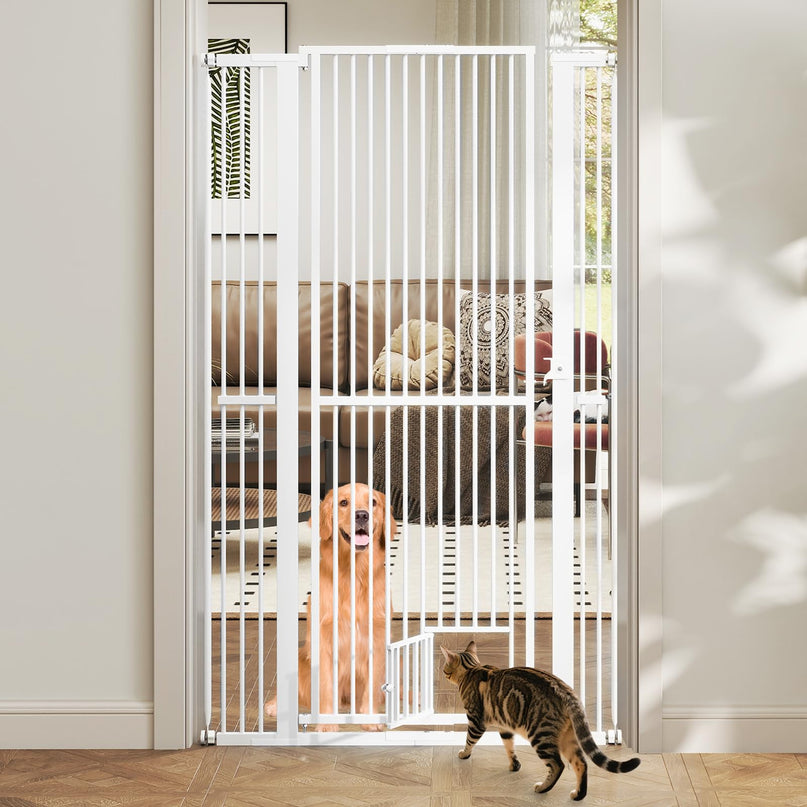 Giantex 67.5" Extra Tall Pet Gate for Large Dogs & Cats | Adjustable 30.5"–41" Wide