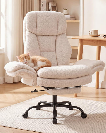 Giantex Criss Cross Legged Office Chair w/Foot Rest & Wheels