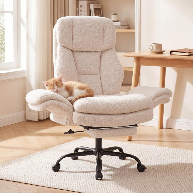 Giantex Criss Cross Legged Office Chair w/Foot Rest & Wheels