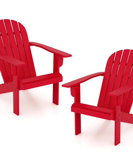 Giantex Acacia Wood Adirondack Chair Set of 1/2/4, Outdoor Fire Pit Chair with 105° Inclined Seat