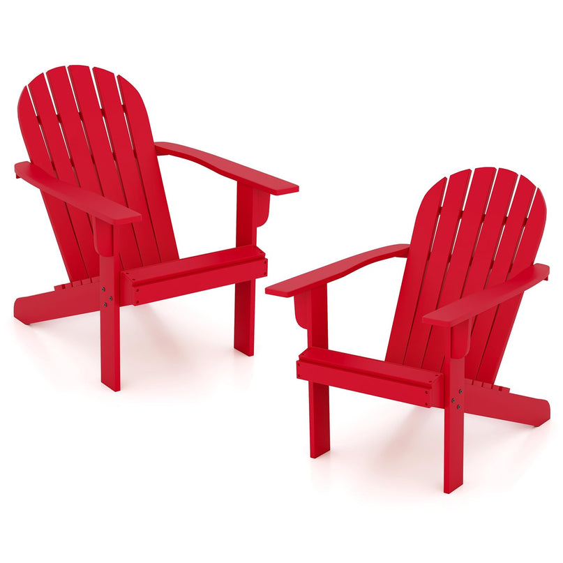 Giantex Acacia Wood Adirondack Chair Set of 1/2/4, Outdoor Fire Pit Chair with 105° Inclined Seat