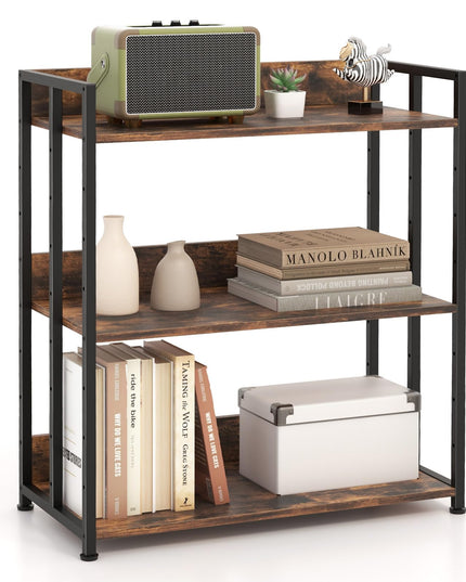 Giantex 3-Tier Bookshelf, Industrial 32" Tall Small Book Shelf with Adjustable Shelves