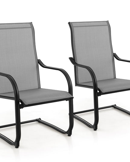 Giantex Patio Chairs, High Back Outdoor Chairs w/Sled Base, All Weather Fabric