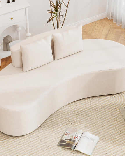 Giantex 78.5" Sofa Couch with 2 Cozy Pillows for Living Room