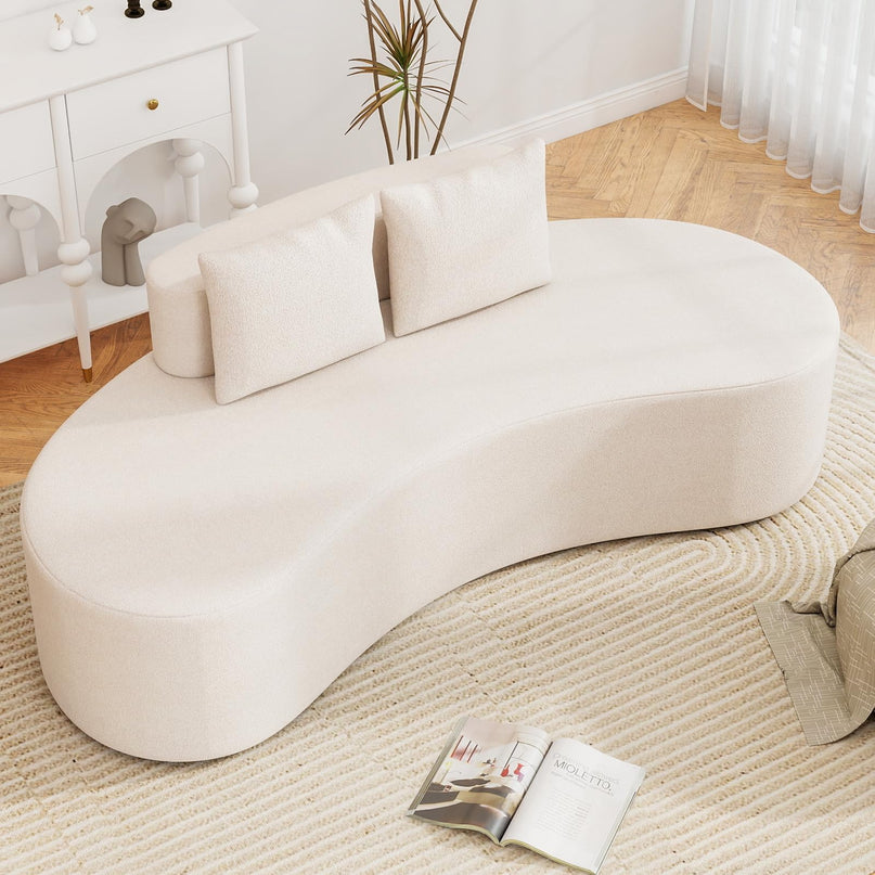 Giantex 78.5" Sofa Couch with 2 Cozy Pillows for Living Room