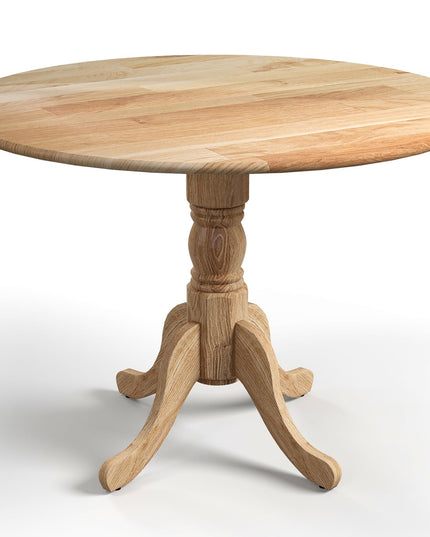 Giantex Wooden Dining Table, Dining Table with 40" D Round Tabletop & Curved Trestle Legs
