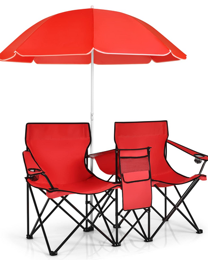 Giantex Camping Chairs Double Folding Chair with Canopy