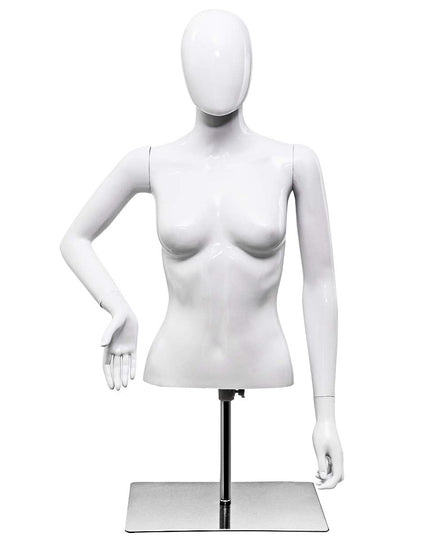 Female Mannequin Torso Adjustable Height Detachable Arms Dress Form - Giantex
