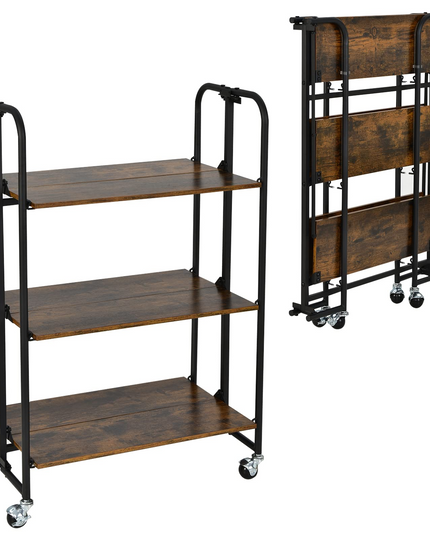 Giantex Foldable Storage Shelves with Wheels