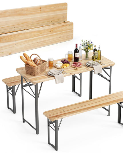 Giantex 3-Piece Folding Picnic Table with Benches Set for 4 (47")