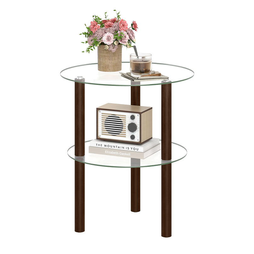 Giantex Round End Table for Living Room Bedroom Home Office