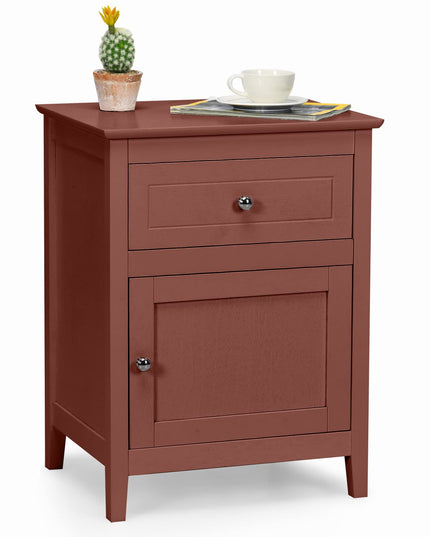 Wooden End Table W/Shelf - Giantex