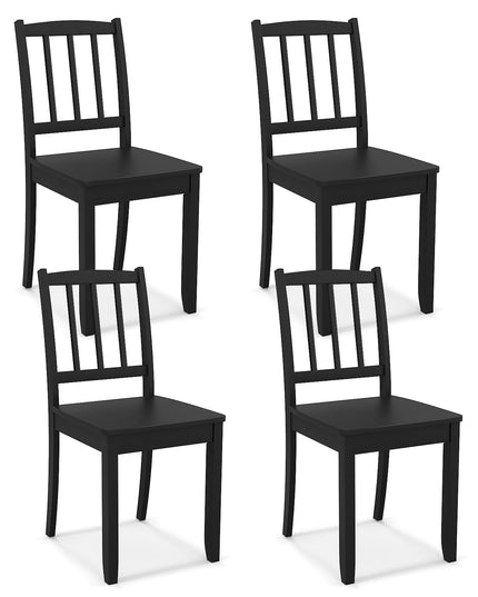 Giantex Farmhouse Dining Chairs Set of 2/4, Modern Kitchen Chairs w/Rubber Wood Legs & Curved Backrest