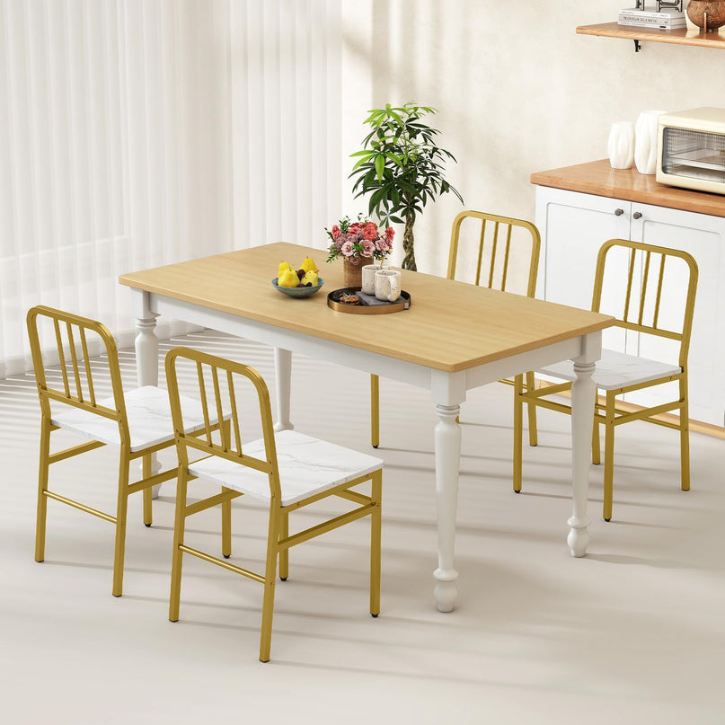 GIANTEX Metal Dining Chairs Set of 4 Industrial Kitchen Chairs