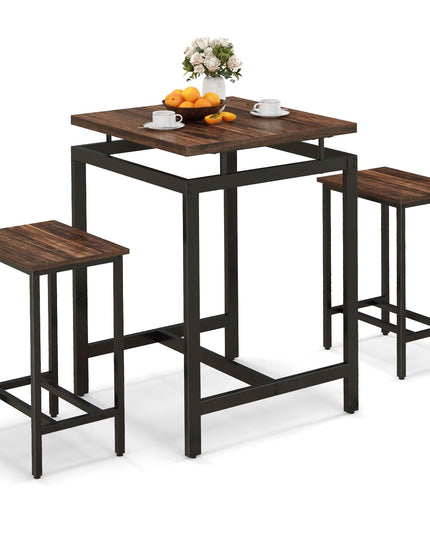 Giantex Small Dining Table Set for 2 - Counter Height Table Set with 2 Stools
