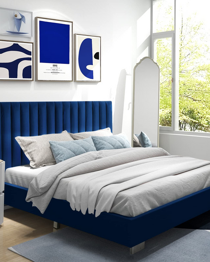 Giantex Upholstered Bed Frame, Full/Queen Size Modern Platform Bed