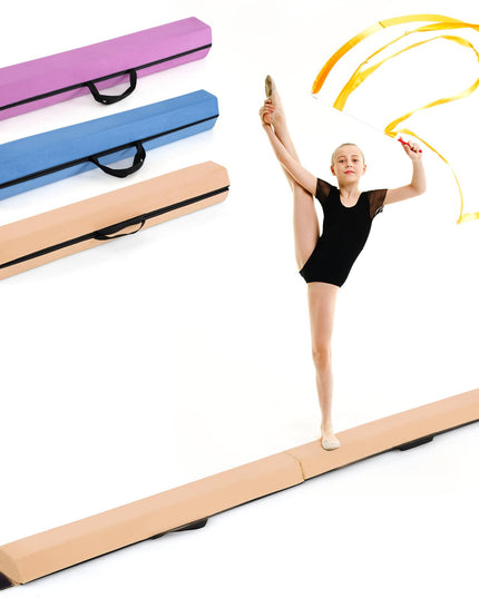 Giantex 7FT Balance Beam Folding Gymnastics Beam w/Carry Handles