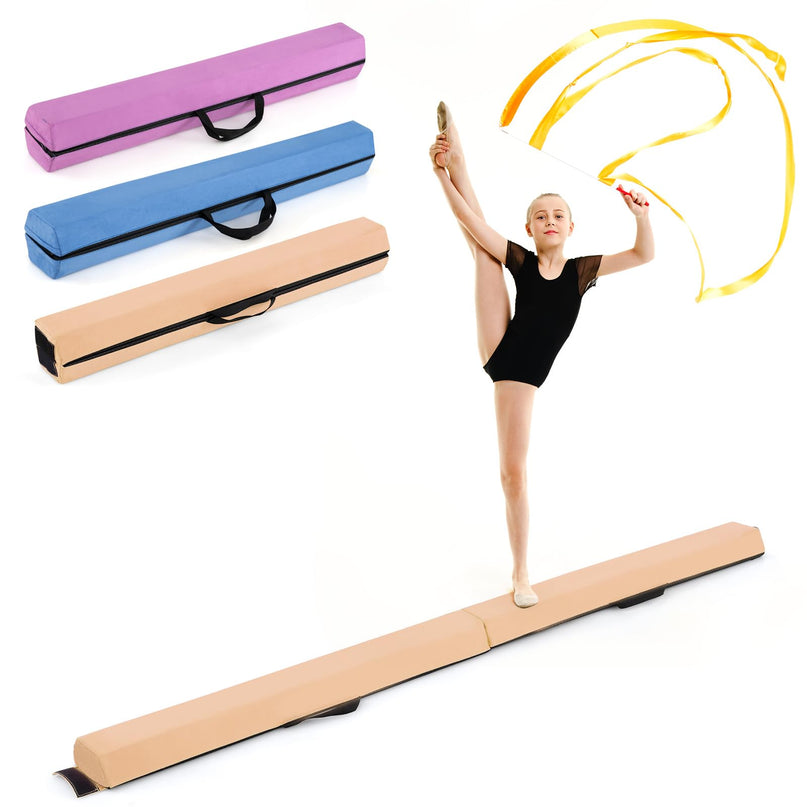 Giantex 7FT Balance Beam Folding Gymnastics Beam w/Carry Handles