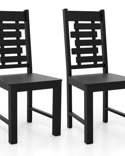 Giantex Wooden Dining Chairs Set of 2/4 with High & Tilted Backrest