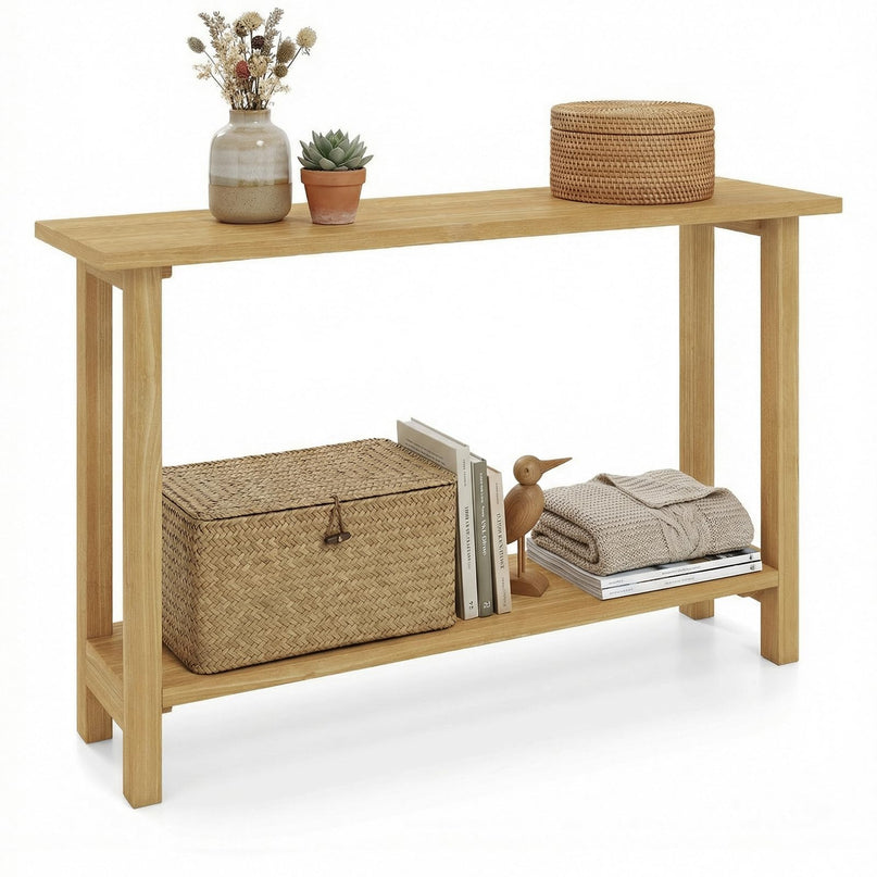 Giantex Table console en bois massif 119 cm | Table de canapé de style ferme à placer derrière le canapé pour le salon