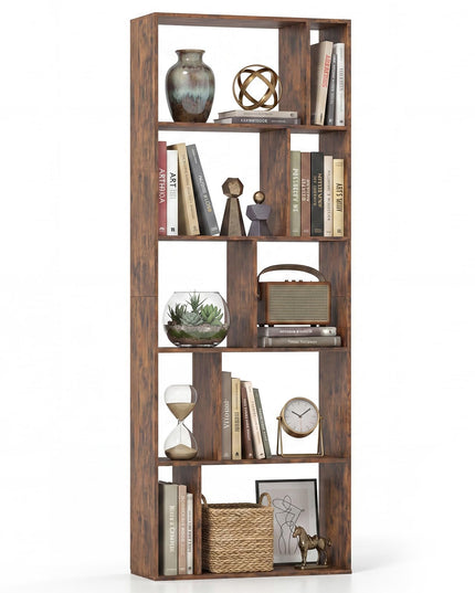 Giantex 6-Tier Bookshelf | 10-Cube Industrial Bookcase w/Open Back (1/2)
