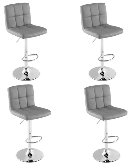 Giantex Bar Stool, Modern Swivel Adjustable Armless Barstools, Square Counter Height PU Leather Bar Stools