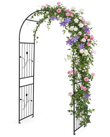 Giantex 87" Decorative Metal Garden Arbor Arch Trellis for Climbing Plants