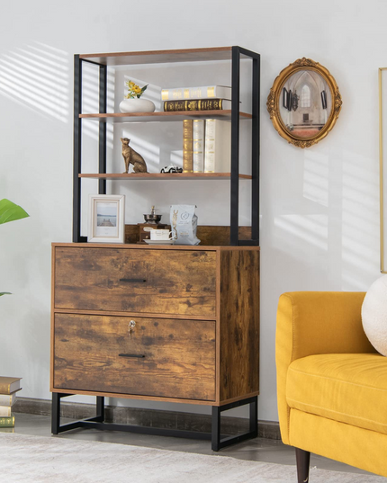 Giantex Lateral File Cabinet with 2 Drawers with Lock