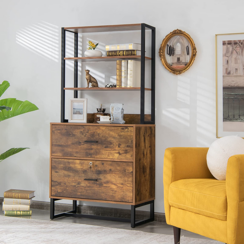 Giantex Lateral File Cabinet with 2 Drawers with Lock