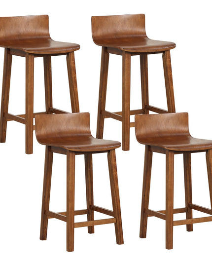 Giantex 2 or 4 Bar Stools Set with Low Back & Footrest