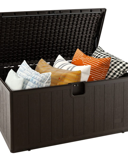 Giantex Patio Deck Box - Outdoor Storage Bin with Flip Lid, Lock Hole, 31-130 Gallons