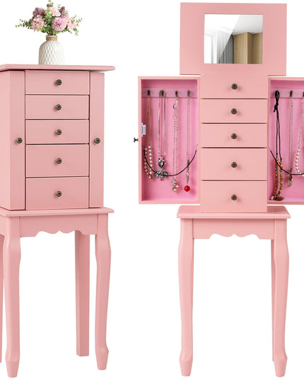 Giantex Standing Jewelry Armoire Cabinet with 4 Drawers