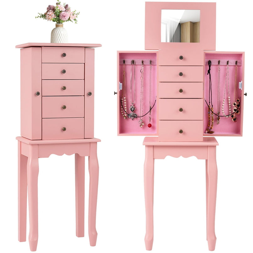 Giantex Standing Jewelry Armoire Cabinet with 4 Drawers