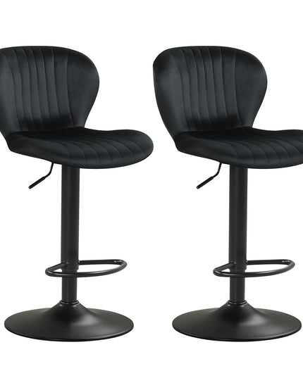 Giantex Lot de 2 ou 4 tabourets de bar | Chaises réglables hauteur comptoir avec dossiers rembourrés en velours