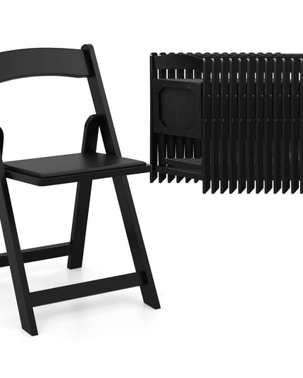 Giantex Folding Chairs, Wooden Dining Chairs Set, Padded Foldable Chairs w/Backrest